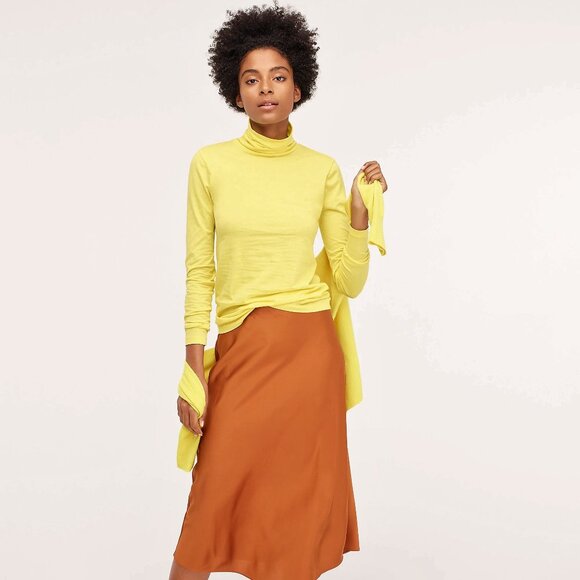 NEW J Crew Womens Tissue Turtleneck NWT S Bitter Lemon - Picture 7 of 9